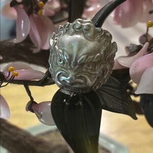 Antique Silver  foo dog ring